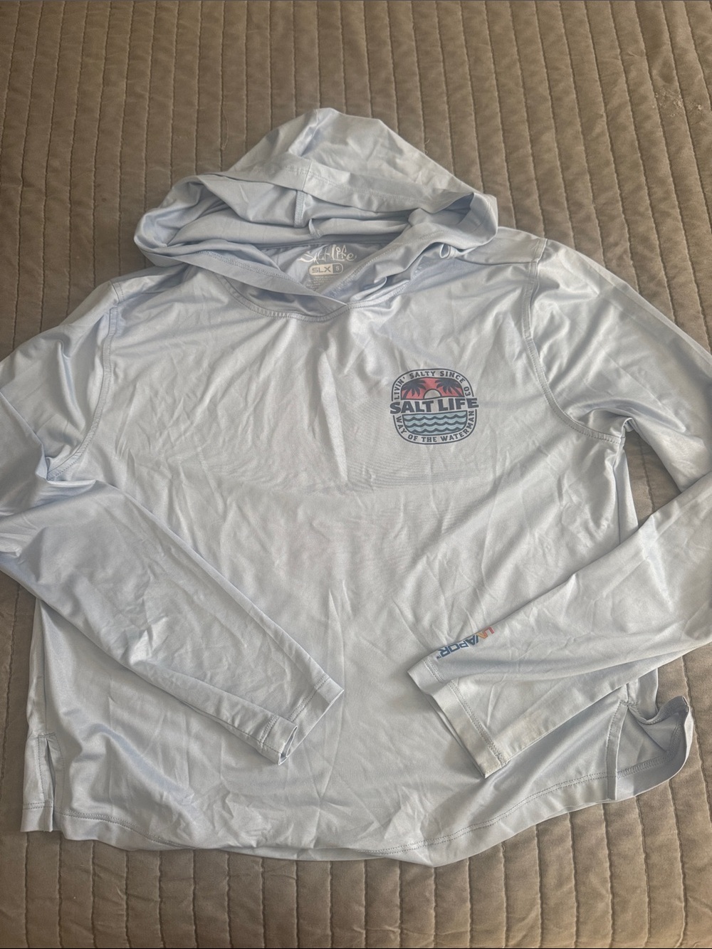 Salt Life Pale Blue Hooded Sun Shirt